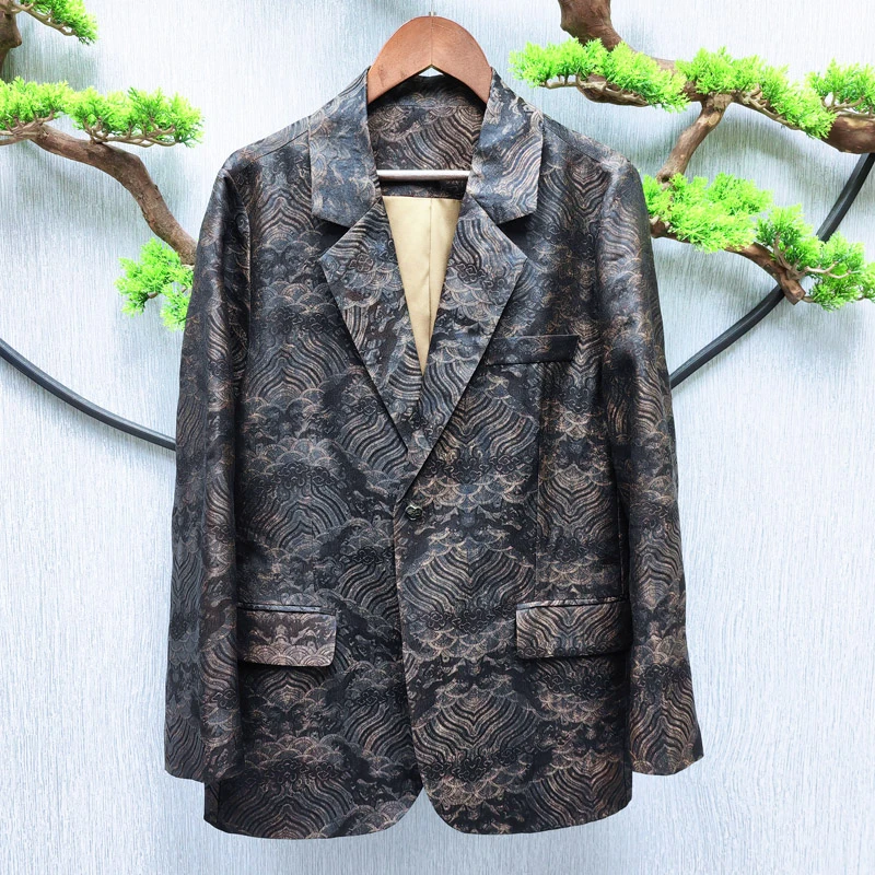 千奈莉 重锻烤皮休闲百搭西装Y J042