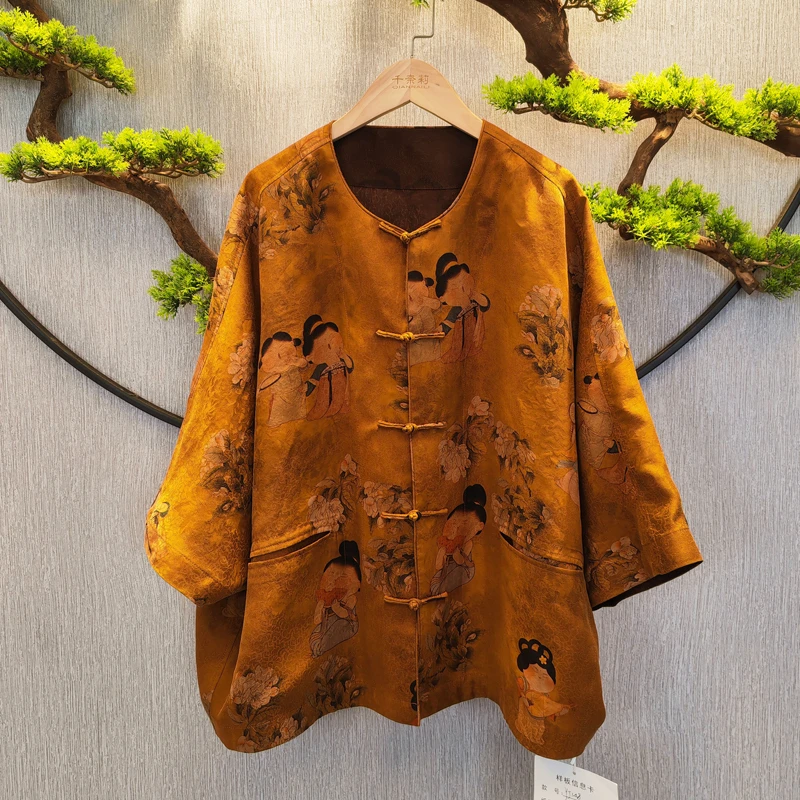 【千奈莉 】杭萝原创双面穿设计新中式中国风外套YJ148