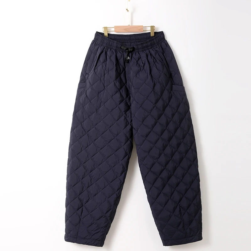 新款冬季羽绒裤90白鹅绒休闲保暖灯笼裤修饰腿型宽松大码外穿长裤