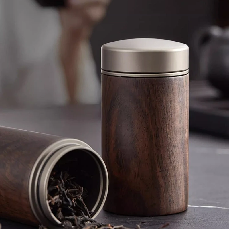 黑檀木茶叶罐密封罐高端普洱储存收纳茶盒家用实木户外便携茶罐子
