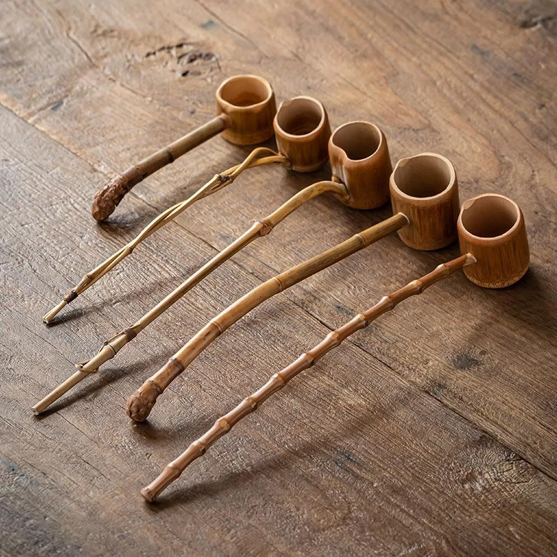竹根长柄茶勺舀茶勺子水勺竹鞭酒提子舀水勺水瓢竹制打酒勺净手勺