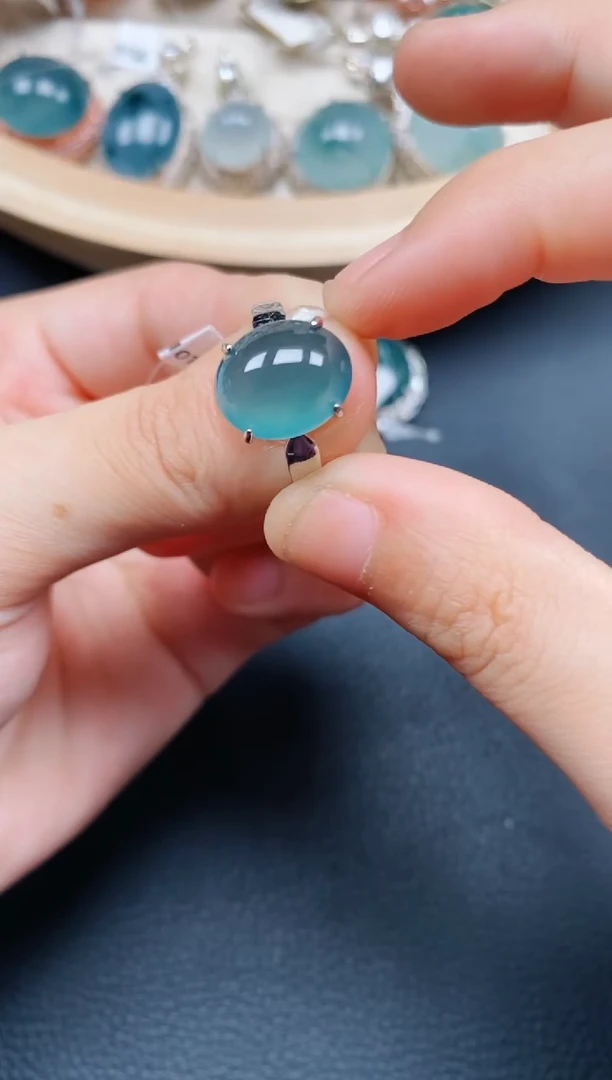 【闪购商品】翡翠戒指银S925镶嵌翡翠