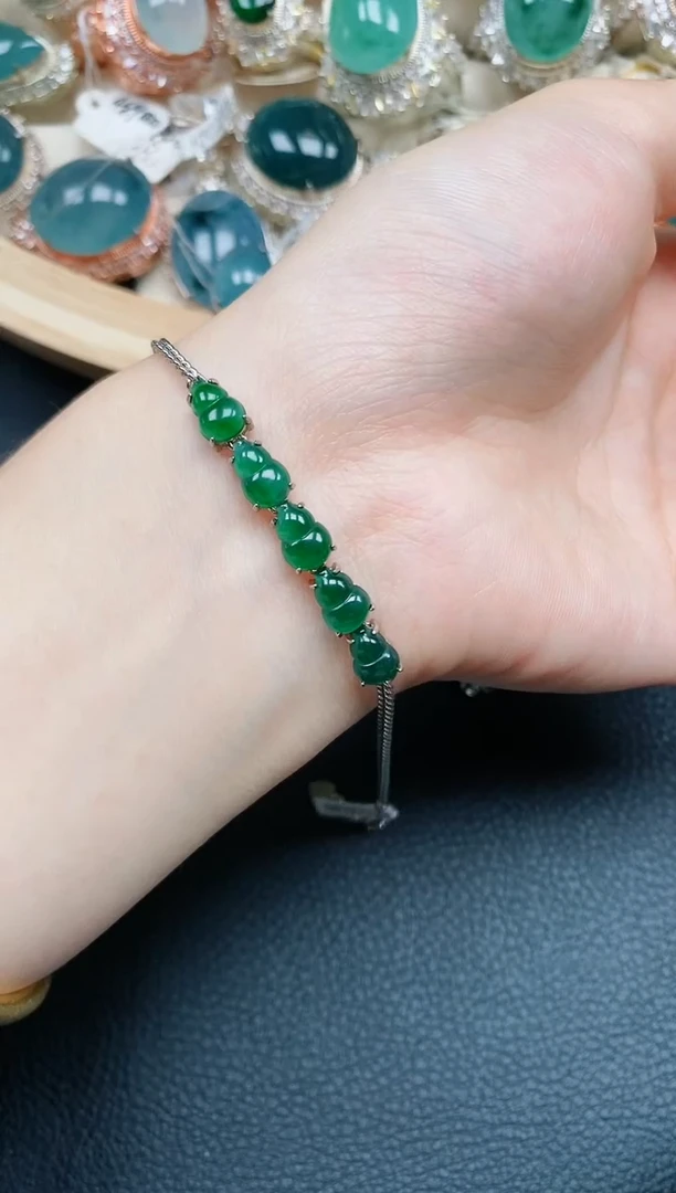 【闪购商品】翡翠手链银S925镶嵌翡翠