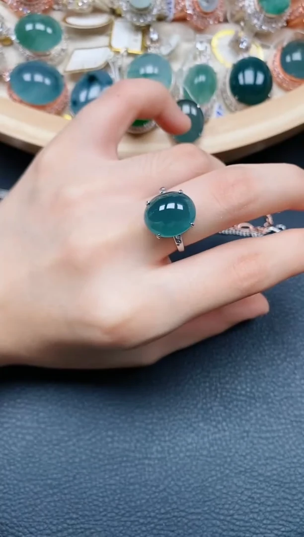 【闪购商品】翡翠戒指银S925镶嵌翡翠