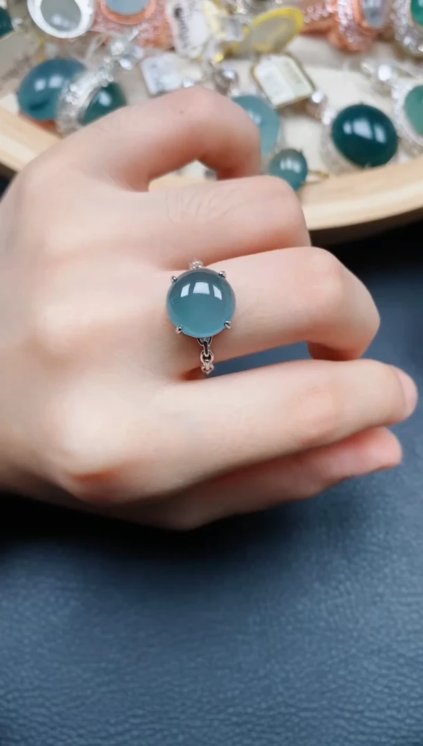 【闪购商品】翡翠戒指银S925镶嵌翡翠