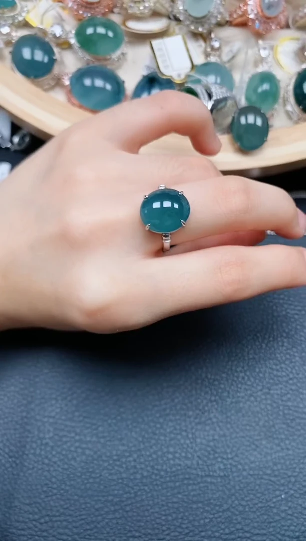 【闪购商品】翡翠戒指银S925镶嵌翡翠