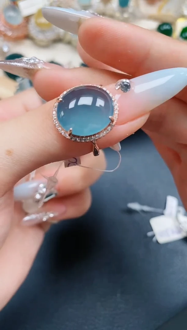 【闪购商品】翡翠戒指银S925镶嵌翡翠