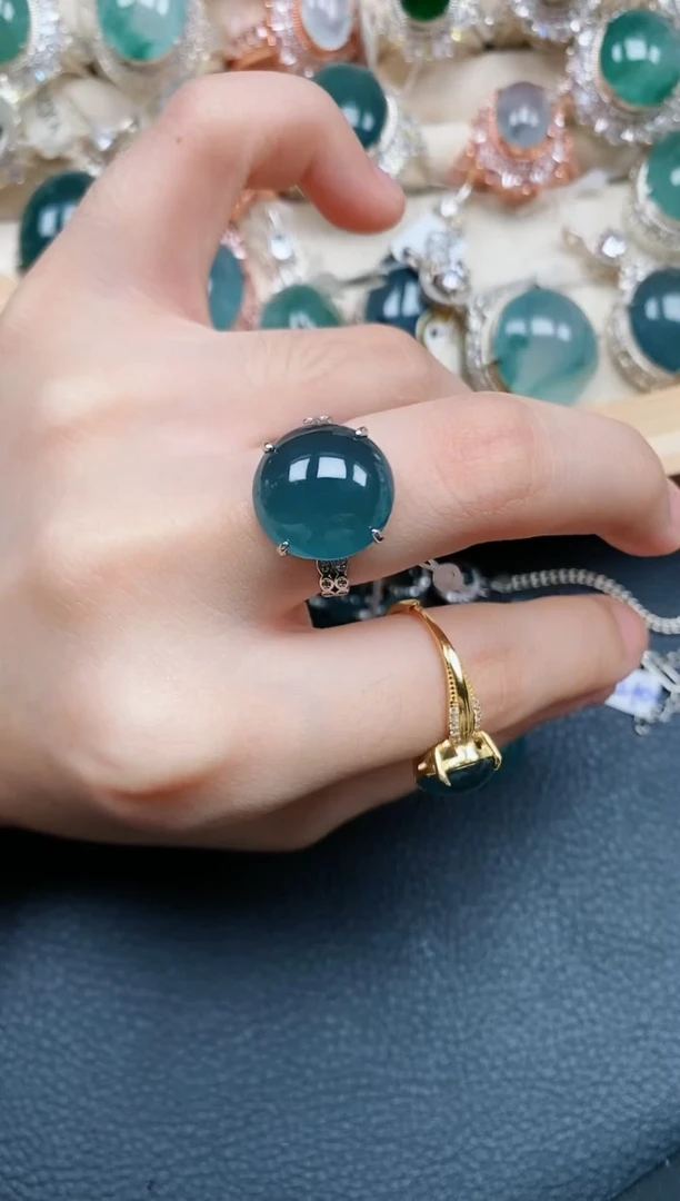 【闪购商品】翡翠戒指银S925镶嵌翡翠