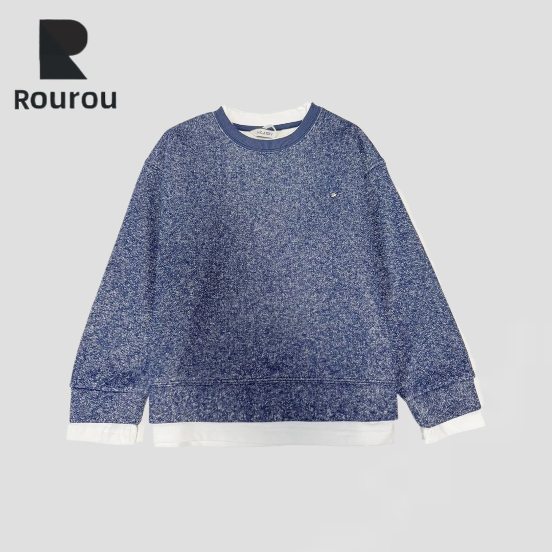 肉肉家-[加绒加厚细闪卫衣]儿童冬季时尚百搭休闲圆领套头卫衣