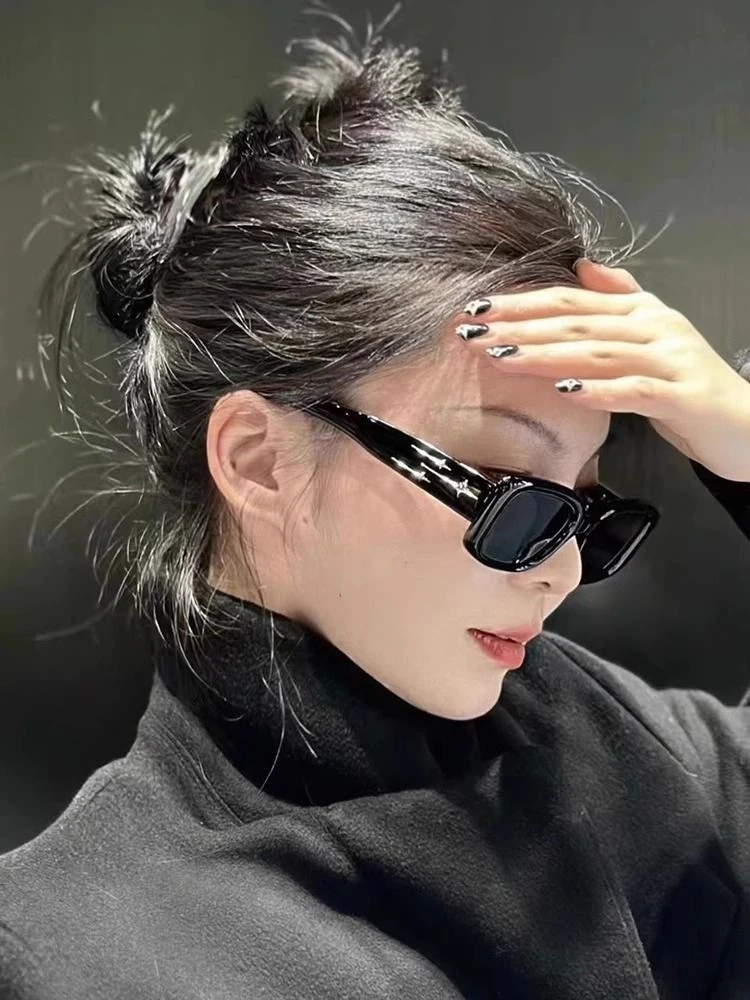 gm墨镜女2024新款欧美时尚小脸窄框太阳眼镜防紫外线星星眼墨镜框
