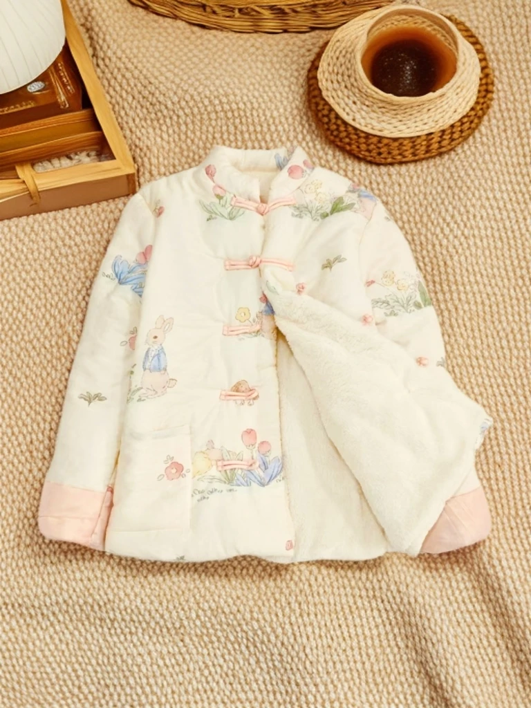 （601-700）【断码清升级加绒】碎花对襟盘扣棉服加厚保暖文艺中国风