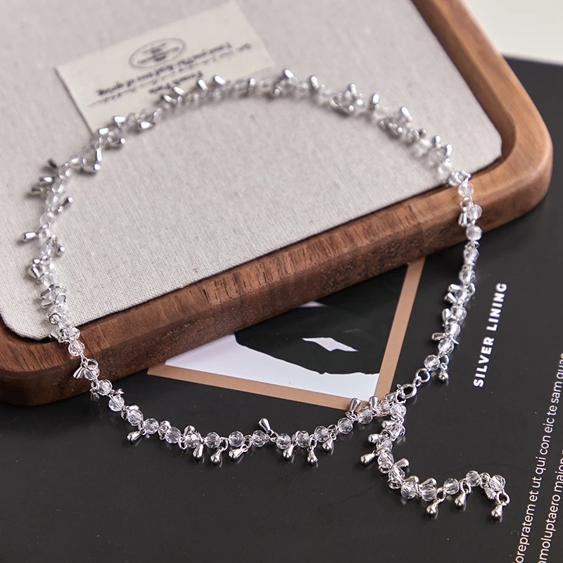 铜合金仿水晶项链 轻奢小众设计高级感夏季新款锁骨链项链女士297