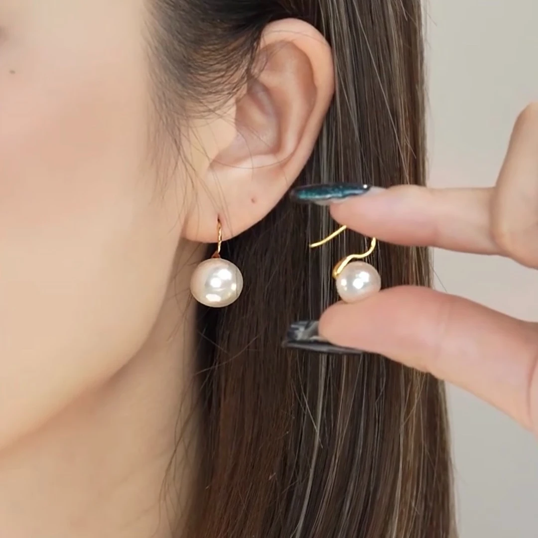 925银仿珍珠耳饰 气质法式轻奢百搭简约精致优雅耳勾款仿珍珠耳钉