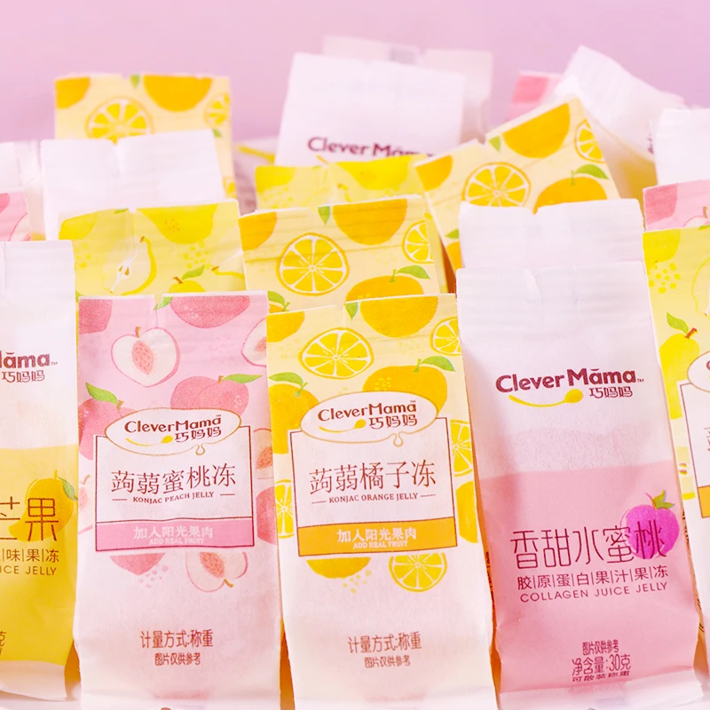 巧妈妈纸袋果冻蒟蒻果冻果肉散称网红办公室零食250g夏季解馋清凉