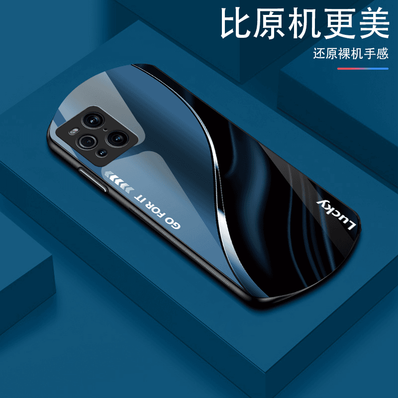 OPPOFindX3渐变弧形玻璃手机壳高颜值设计轻薄防摔商务轻奢