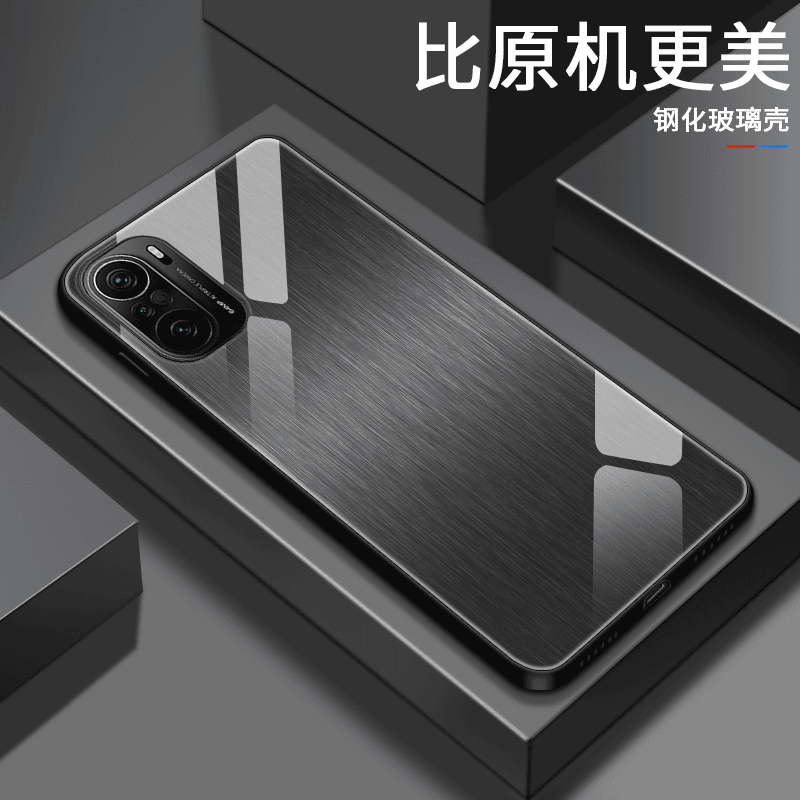 【红米K40/K40Pro】轻奢木纹钢化玻璃超薄简约防刮耐摔手机壳