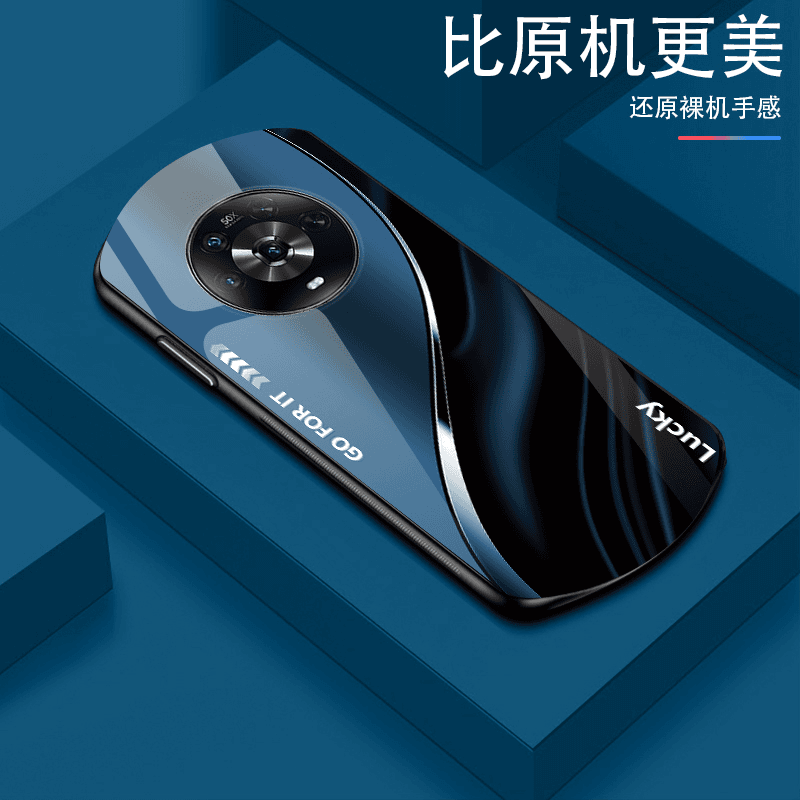 荣耀Magic4渐变弧形玻璃手机壳高颜值设计轻薄防摔商务轻奢