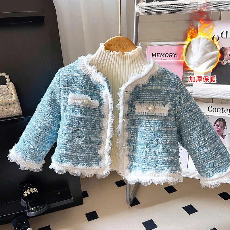 女童外套冬季新款洋气冬季女宝宝小香风女孩衣服外套