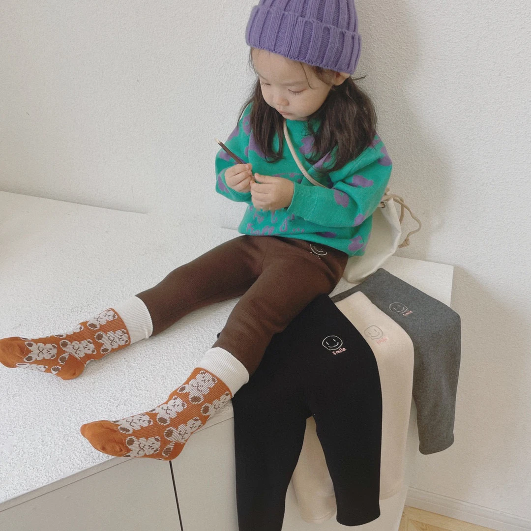 儿童打底裤 冬季新款女童加绒加厚纯裤子ET251