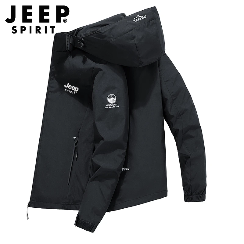 JEEP吉普秋冬季休闲夹克外套男士户外运动防水防风加绒保暖冲锋衣