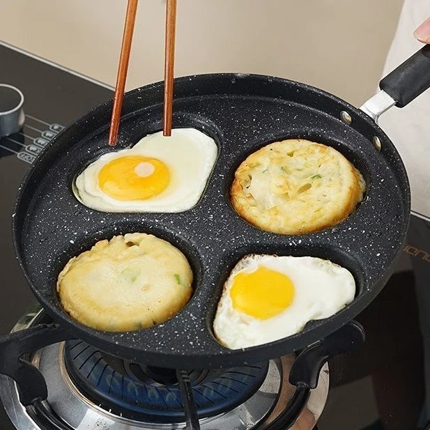 麦饭石三合一早餐锅牛排锅铸铁煎锅煎蛋神器平底锅鸡蛋汉堡不沾