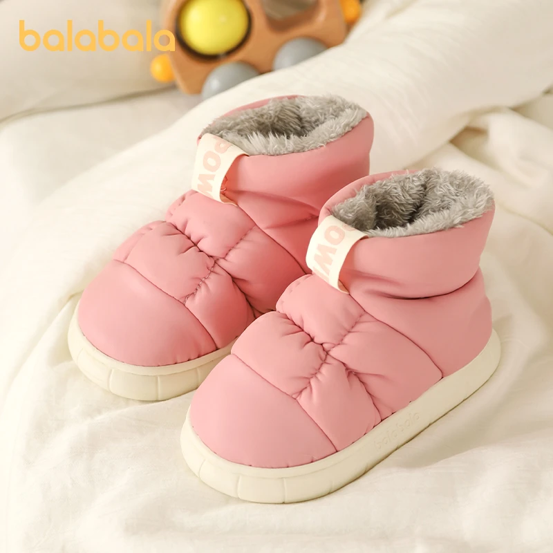 巴拉巴拉儿童棉鞋女童冬季2024新款宝宝加绒加厚小女孩保暖雪地靴