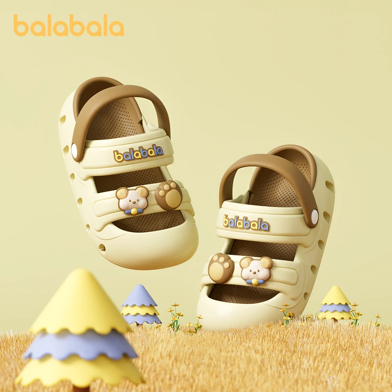 巴拉巴拉儿童凉拖鞋女童夏季卡通可爱洞洞鞋防滑洗澡男童宝宝拖鞋