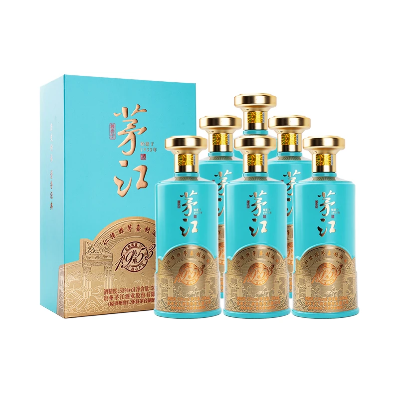茅江传承1953礼盒装 原装整箱6瓶 老国营酒厂古法酱香酒53度500ml