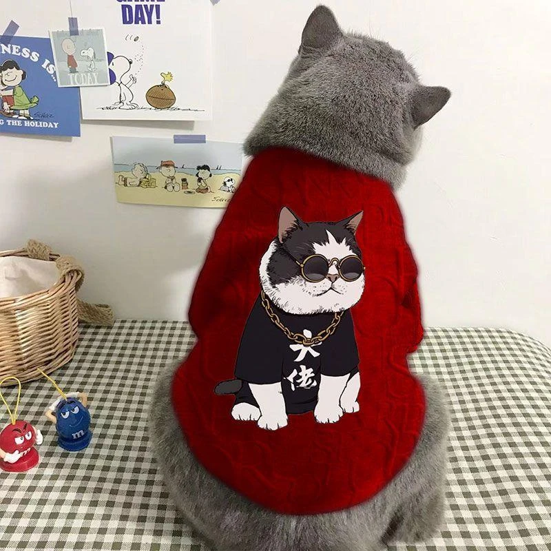 猫咪衣服防掉毛ins宠物狗狗猫咪两脚春秋薄款蓝胖子幼猫猫