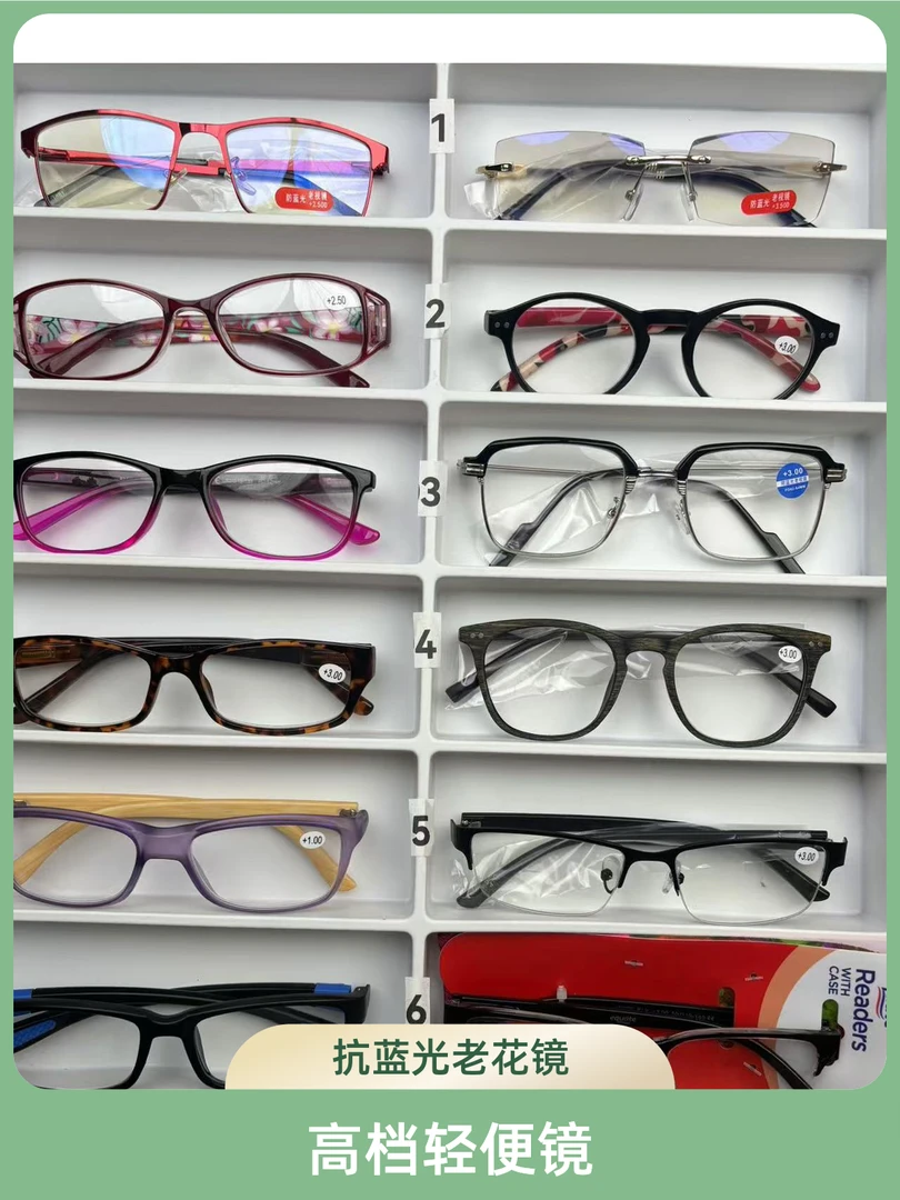 直播选款下单，各类高档高清防蓝光男女同款老花镜复古超轻老视镜
