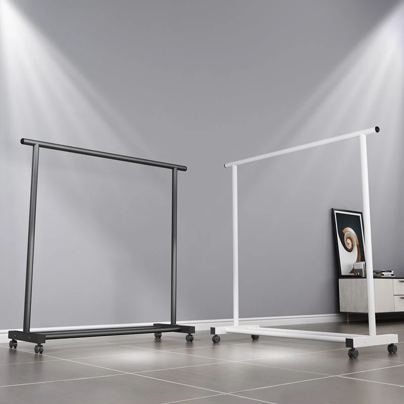 家用移动落地晾衣服杆晾衣架落地衣服架室内阳台架子凉晒挂衣架子