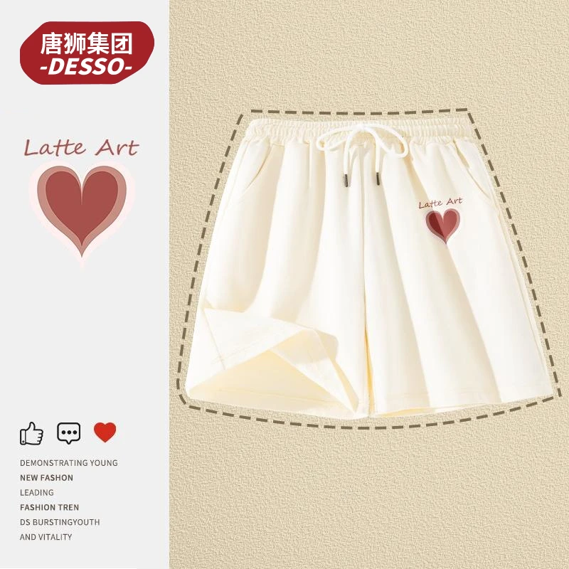 唐狮集团desso高腰运动五分短裤女夏季2025新款黑色直筒显瘦休闲