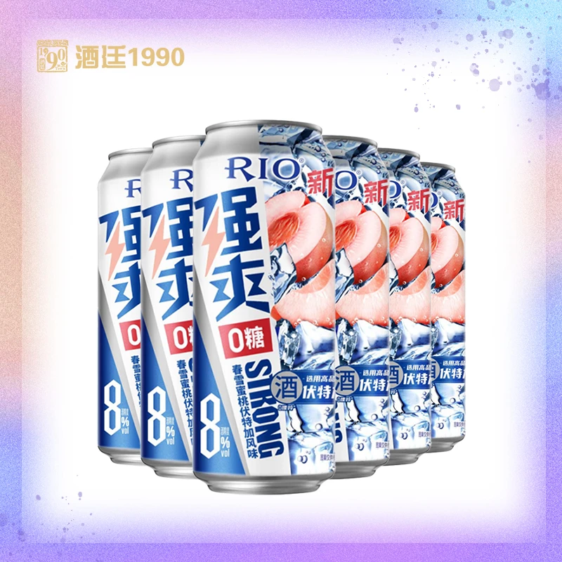 RIO锐澳 强爽-0糖春雪蜜桃 伏特加风味 500ml/听*6