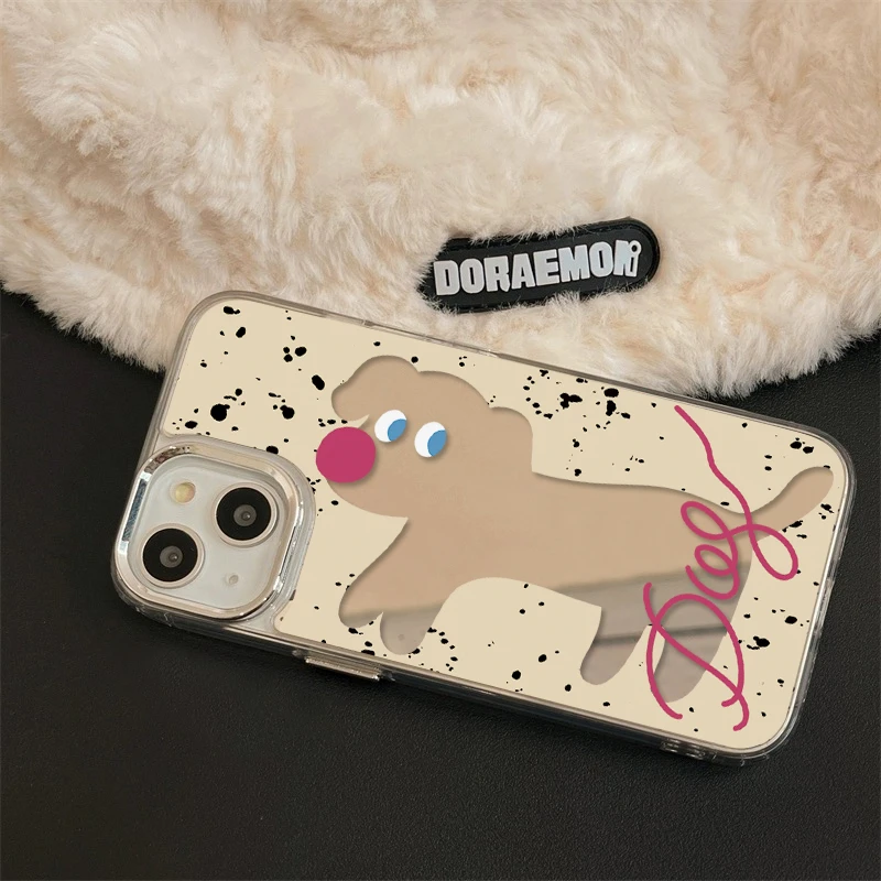 趣味可爱狗狗iphone14promax镜面12手机壳XS/XR苹果13/11小众8p7p
