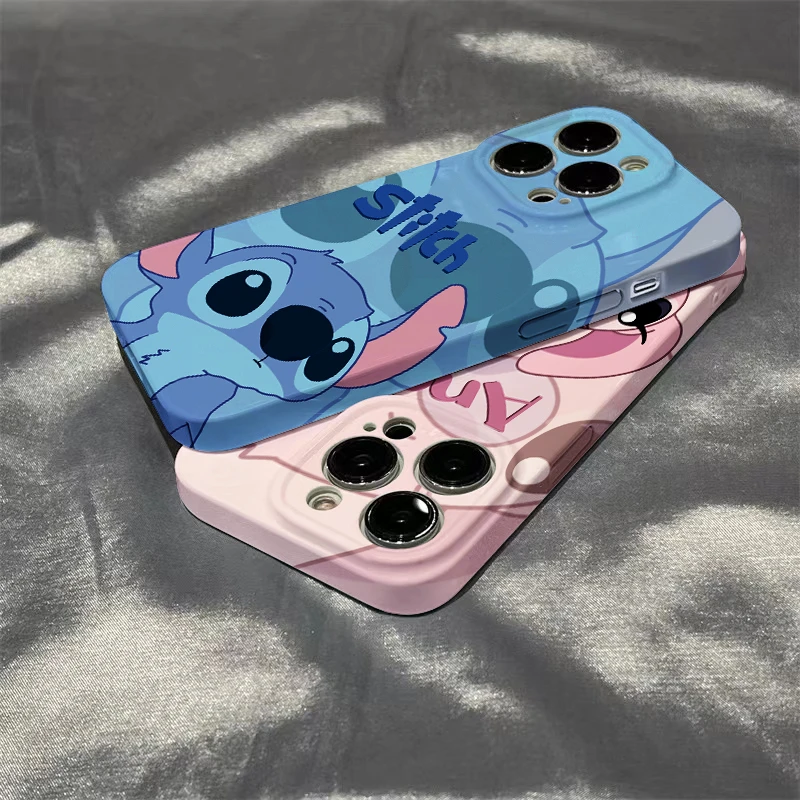 苹果/华为/oppo/vivo/小米14/13卡通史迪仔情侣手机壳11/12菲林款