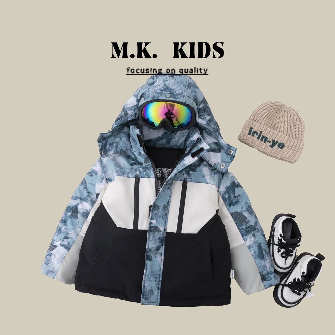 MK品牌儿童冬款滑雪棉服保暖冲锋挡风外套DA70237