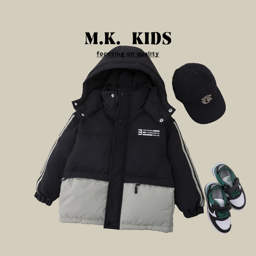 MK品牌儿童冬款90白鸭绒羽绒服冲锋挡风保暖外套DA70231