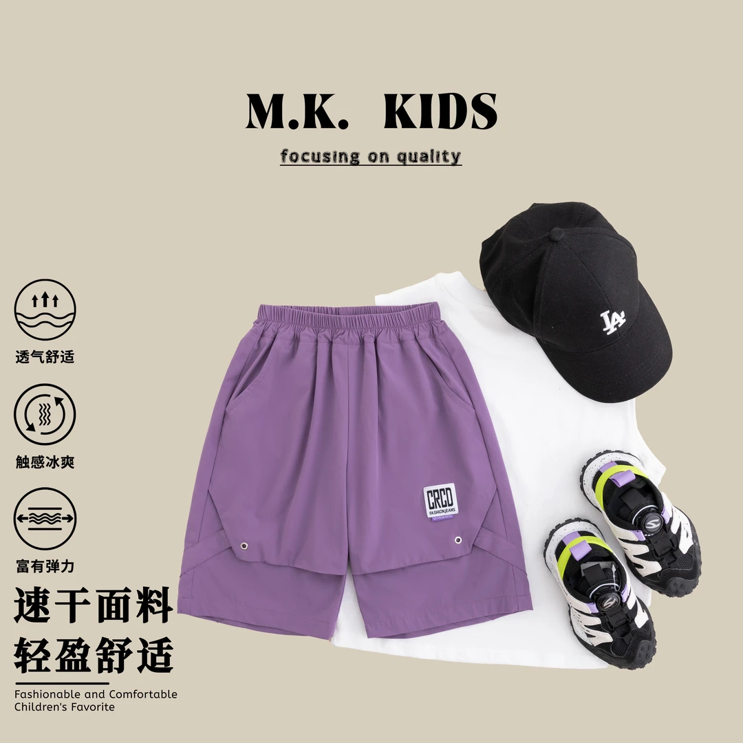 现货男童中大童儿童工装短裤六分裤夏季2024新款宽松休闲XA80582
