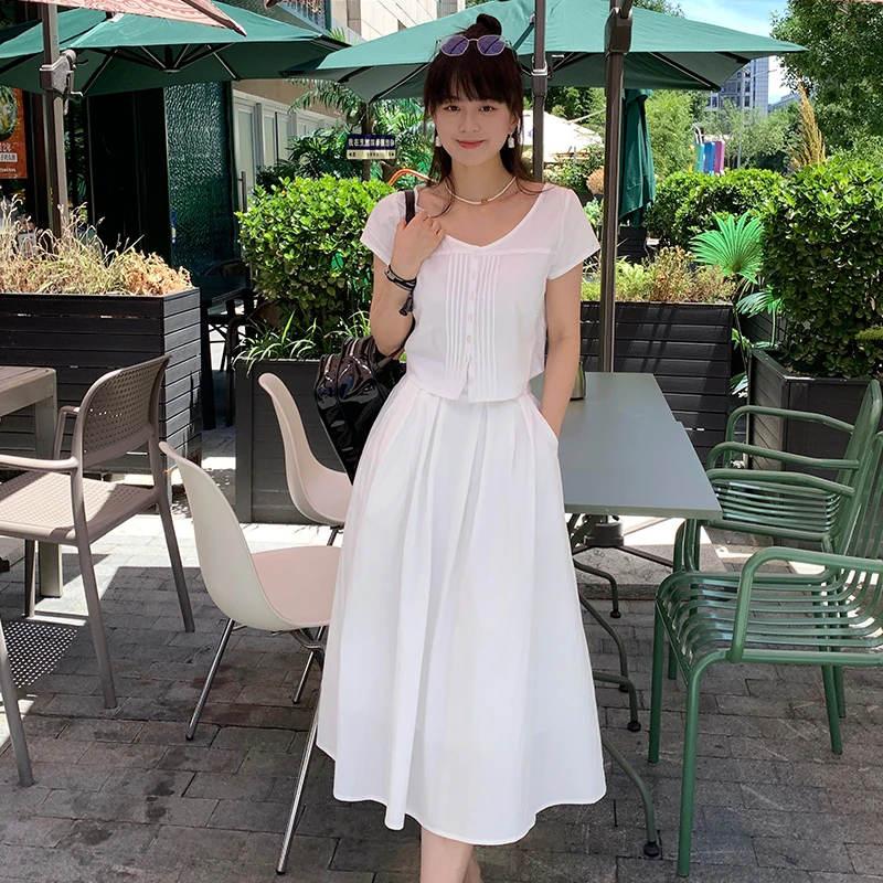 【法式赫本裙】显瘦半身裙女装半身裙连衣裙裙子气质白色夏季新款