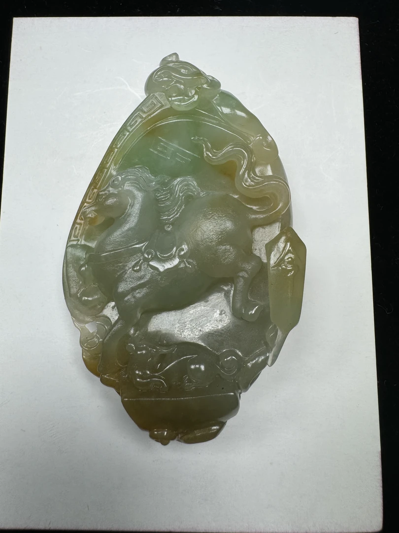 老料翡翠，三彩唐马