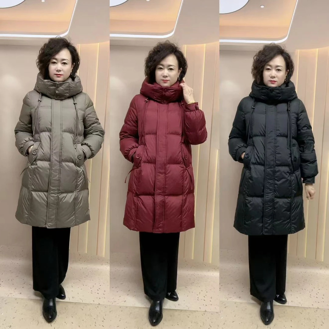 7907#中款白鸭绒羽绒服