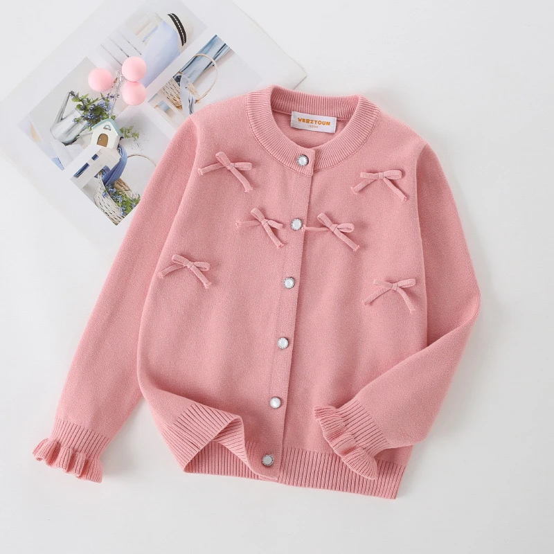 【新品】女童针织毛衣开衫2024年秋冬季新款中小童毛线衣W124341