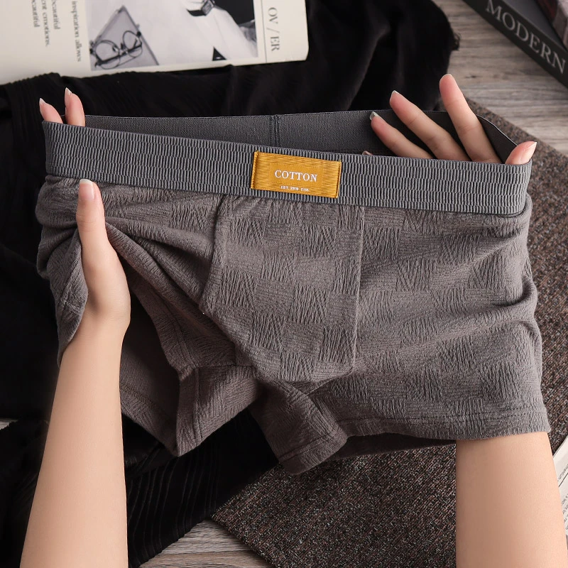 棉质男士内裤男生运动平角裤男式新款简约四角裤男款亲肤透气短裤