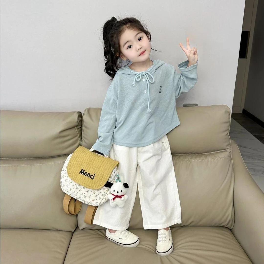 女童2025秋季新款上衣宝宝韩版洋气防晒衣儿童宽松休闲阔腿裤套装