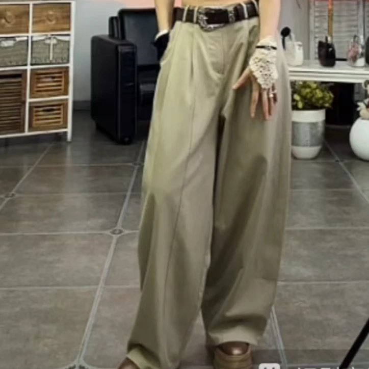 0249009 秋新款 时尚个性显瘦百搭简约小众款设计款 休闲裤 女士