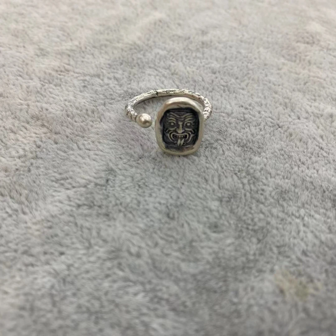 足银戒指 1130-006祥瑞戒指  时尚个性小众款活口素款戒指
