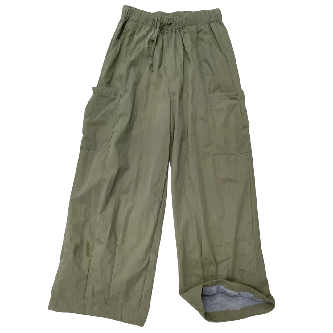 02419042新款时尚休闲舒适百搭纯色大口袋工装风设计直筒工装裤