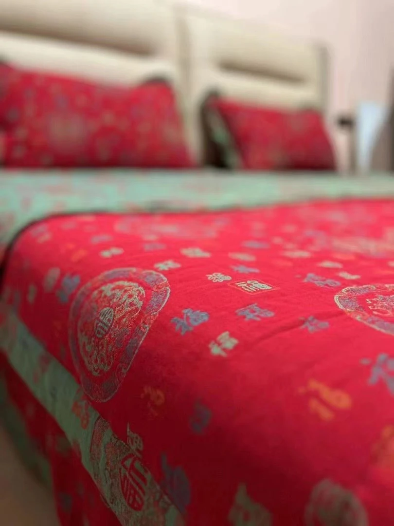 双层床盖双面绗缝被