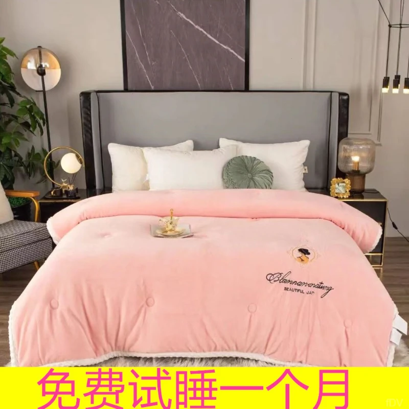 被绒豆豆双人双面婴儿保暖冬被牛奶被超柔冬被轻奢加厚大豆宿舍