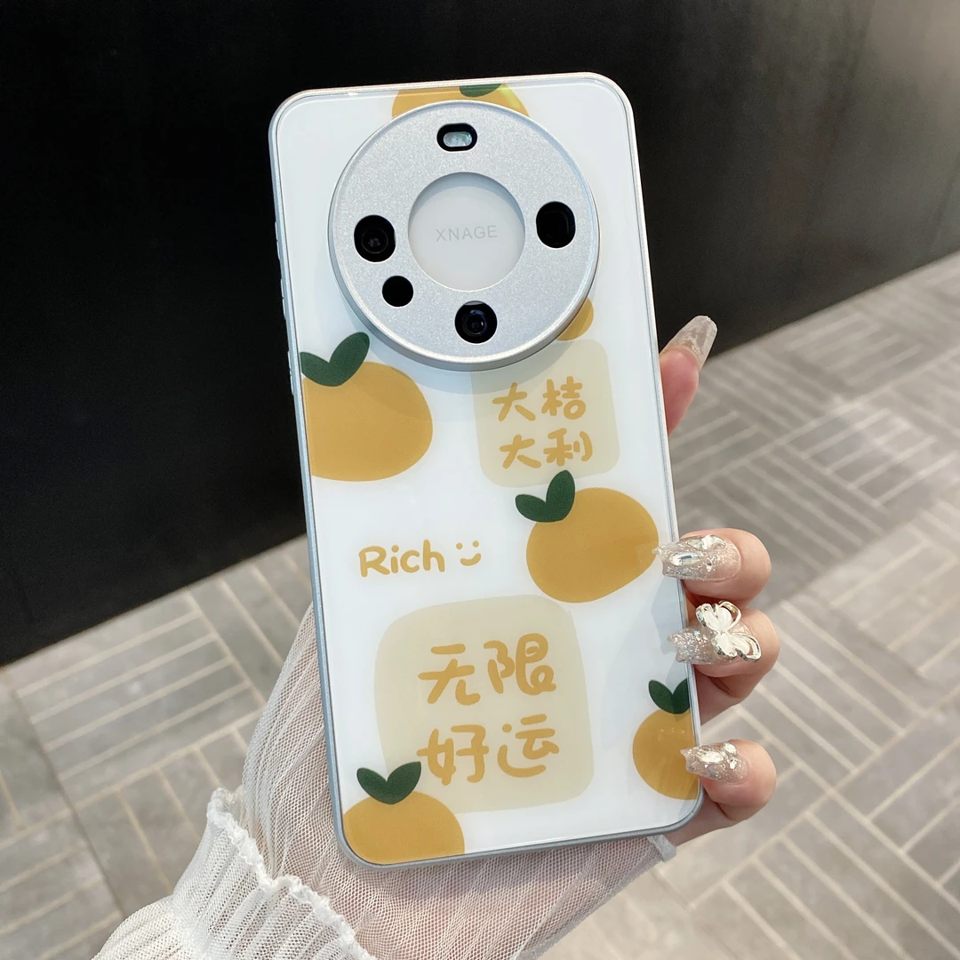 （华为mate60系列）大桔大利适用mate60/60pro肤感玻璃防摔手机壳